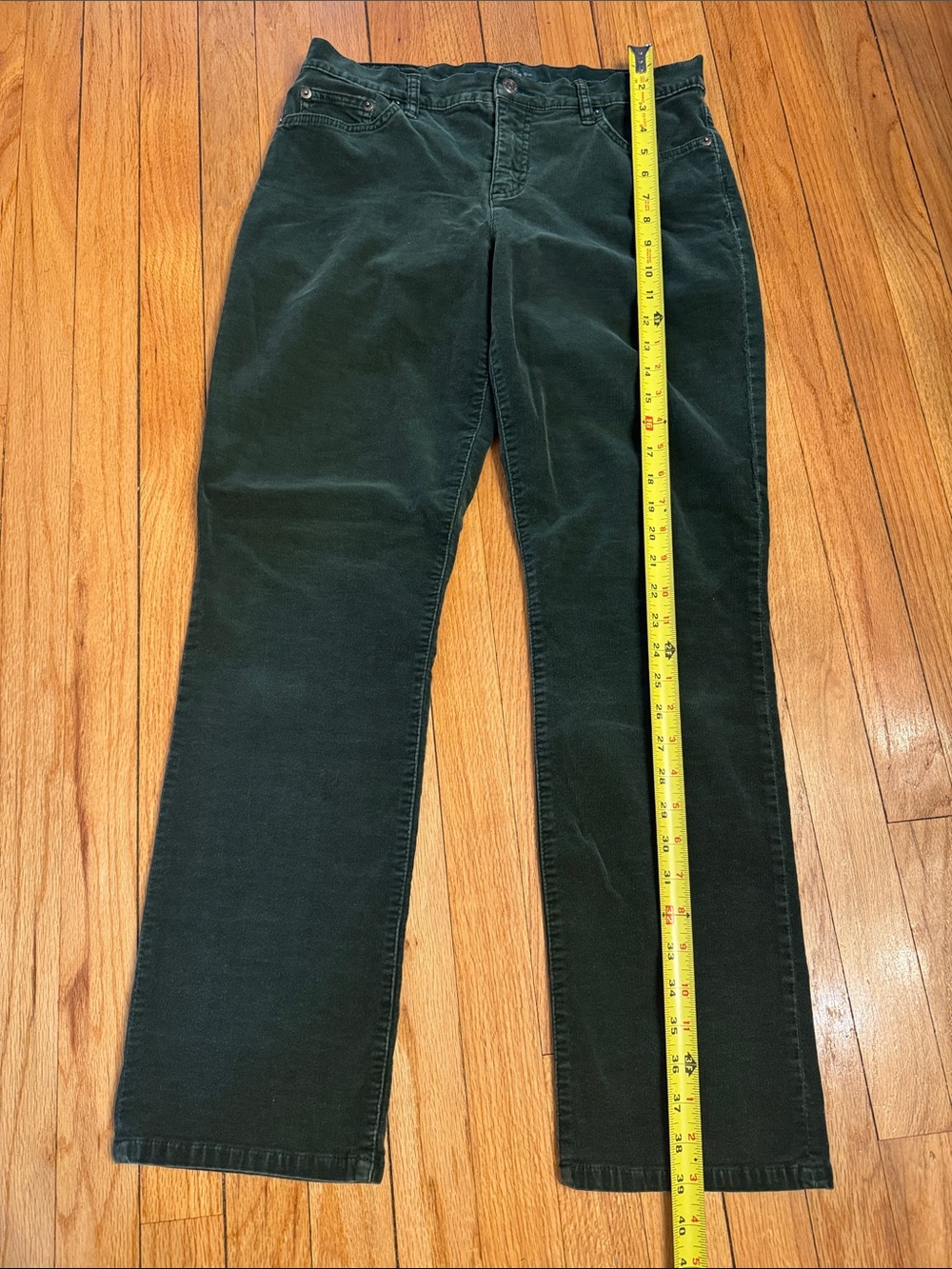 Ralph Lauren Pants Corduroy Women’s Dark Olive Cotton Straight Leg 8 - Picture 4 of 7